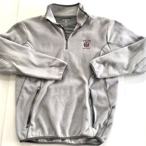 Ladies fleece jacket size M 1/4 zip grey small Dowling Catholic logo